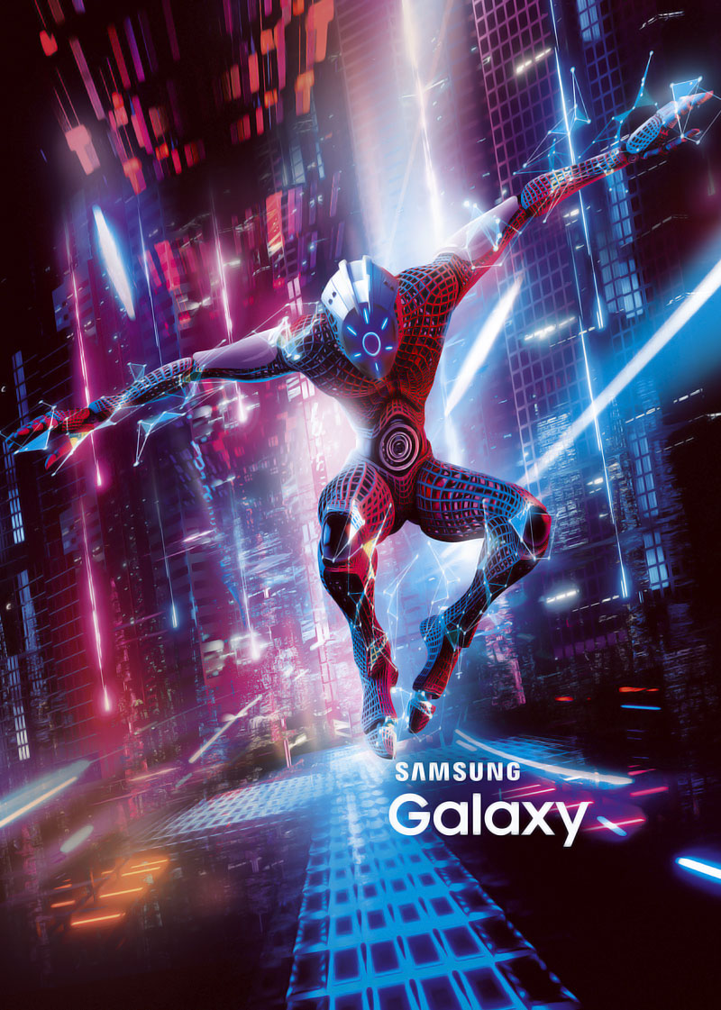 Cartel Publicidad | SAMSUNG Galaxy | Ilustrador director de arte Enrique Tortosa