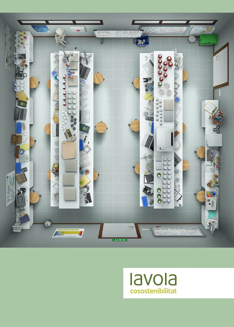 Ilustraciones 3D planos vista cenital publicidad LAVOLA