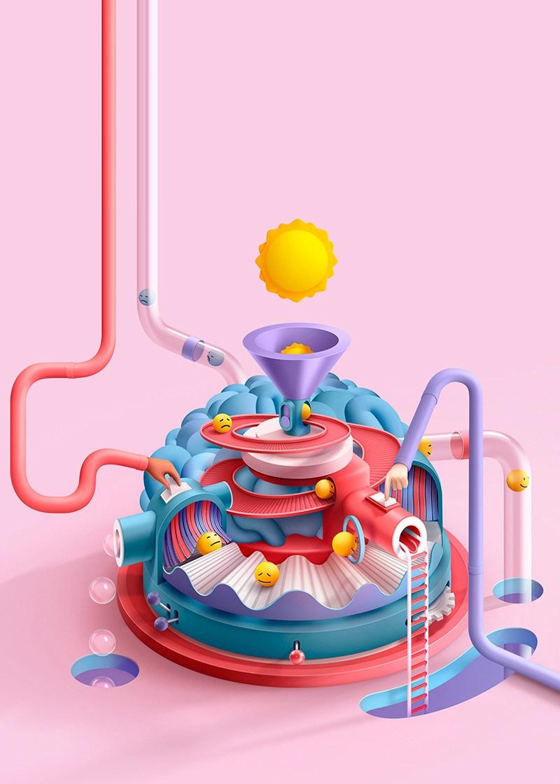 ilustracion publicitaria para Orexo, USA
