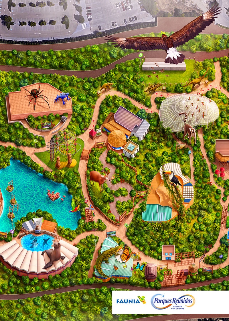 Mapa georreferenciado para Faunia, Parques Reunidos