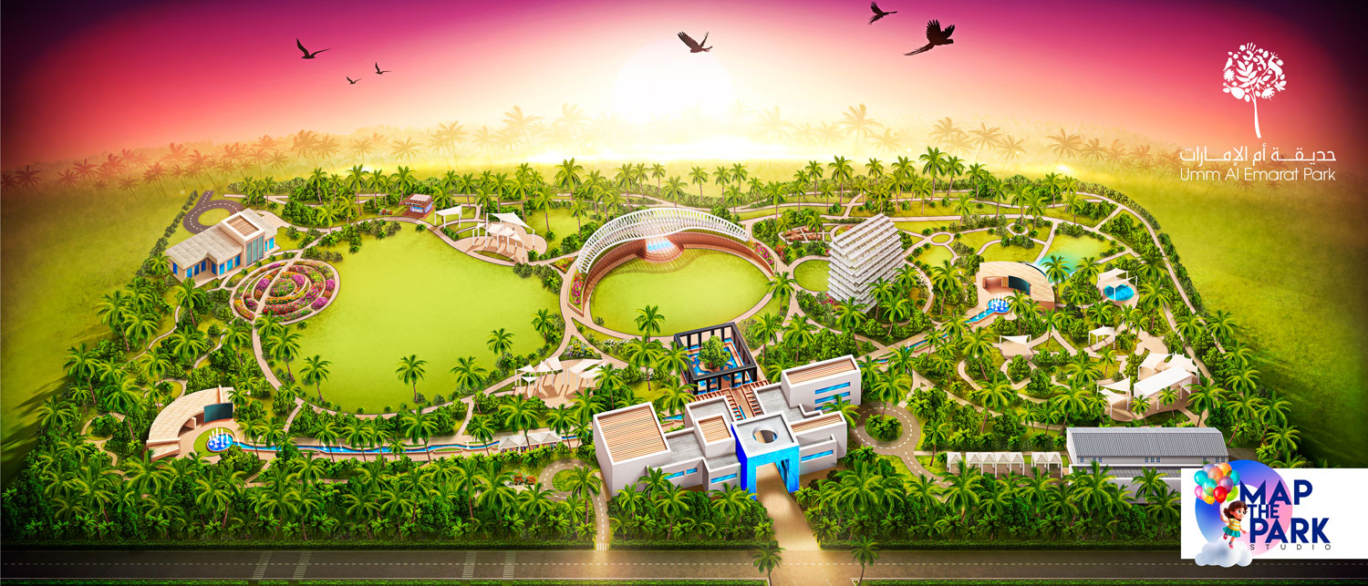 Illustrated Map Umm Al Emarat Abu Dabi interactive map